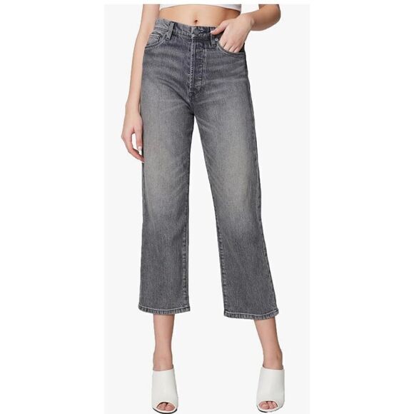 BLANKNYC] Womens Five Pocket Washed Black High Rise Straight Leg Jeans - Picture 1 of 8